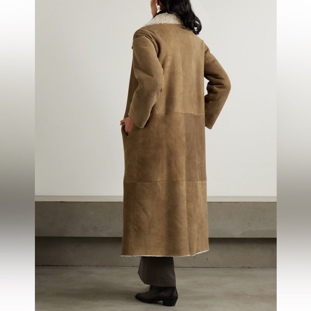 NWT NOUR HAMMOUR Asymmetric shearling coat - Picture 6 of 14